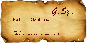 Geiszt Szabina névjegykártya