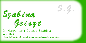 szabina geiszt business card